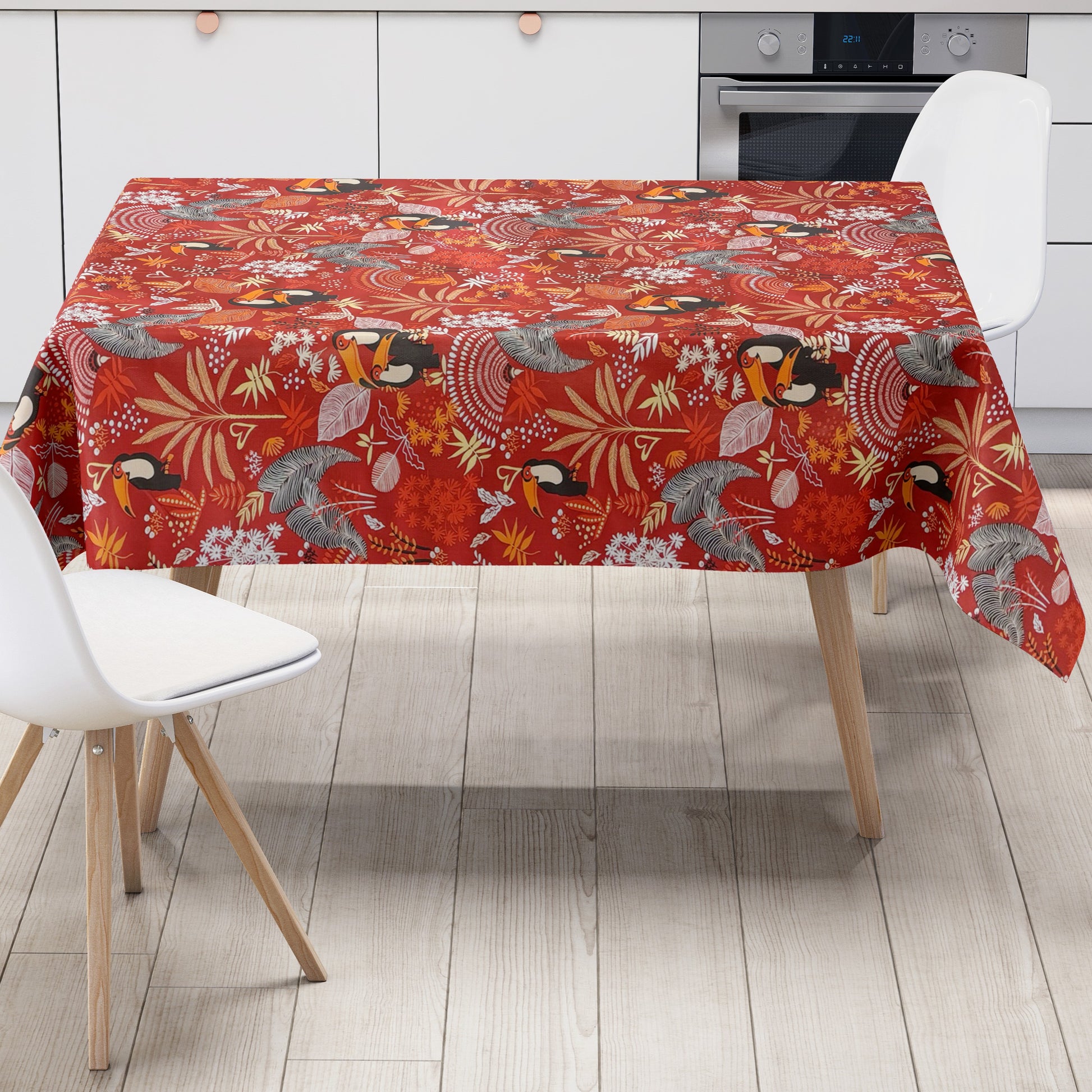 Wachstuch Tischdecke Tukan rot Dschungel