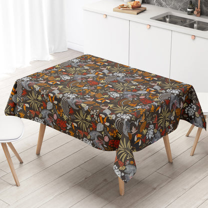 Wachstuch Tischdecke 06349-02 braun Paradies Tukan Dschungel eckig rund oval