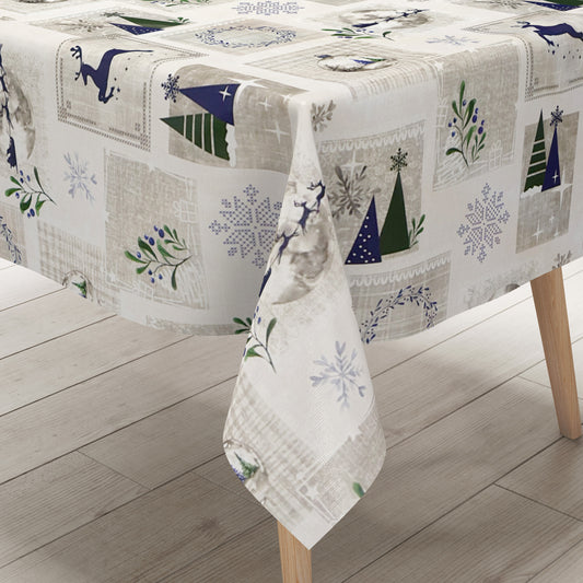 Wachstuch Tischdecke Weihanchten Schneeflocke Skandi
