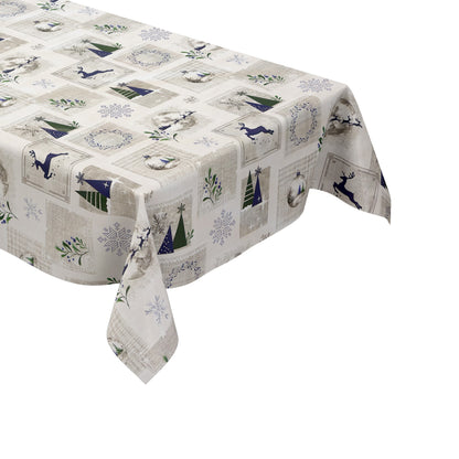 Wachstuch Tischdecke Weihanchten Schneeflocke Skandi