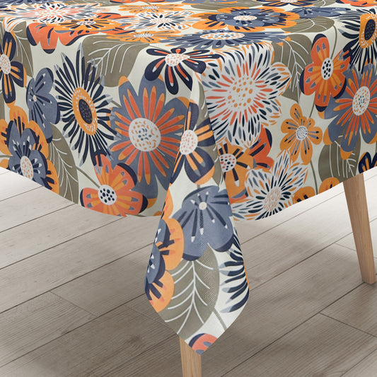 Wachstuch Tischdecke retro Blumen 