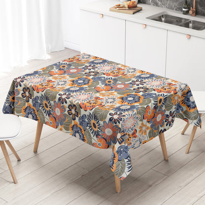 Wachstuch Tischdecke retro Blumen 