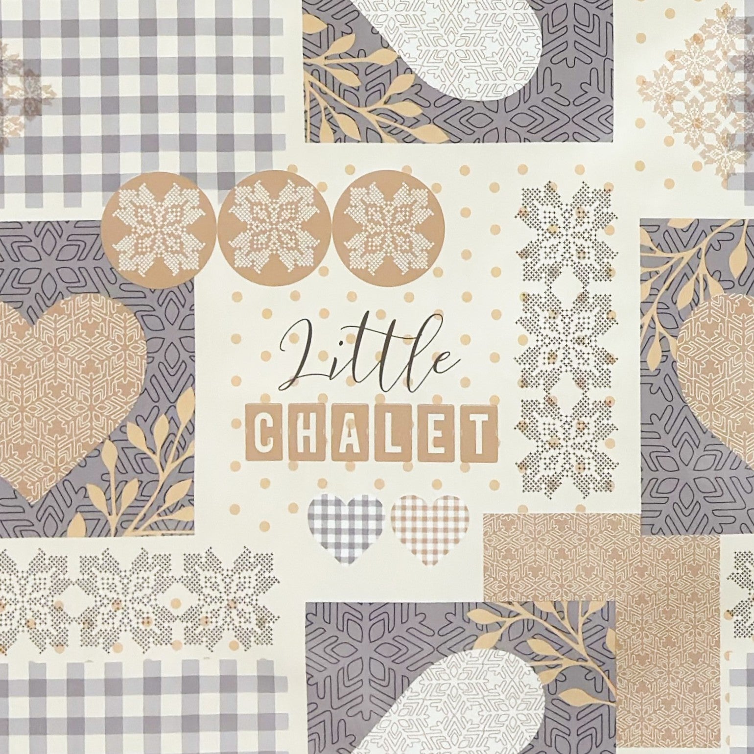 Wachstuch Tischdecke Herzen chalet