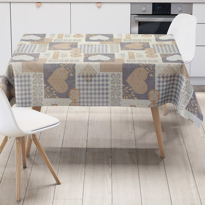 Wachstuch Tischdecke Herzen chalet