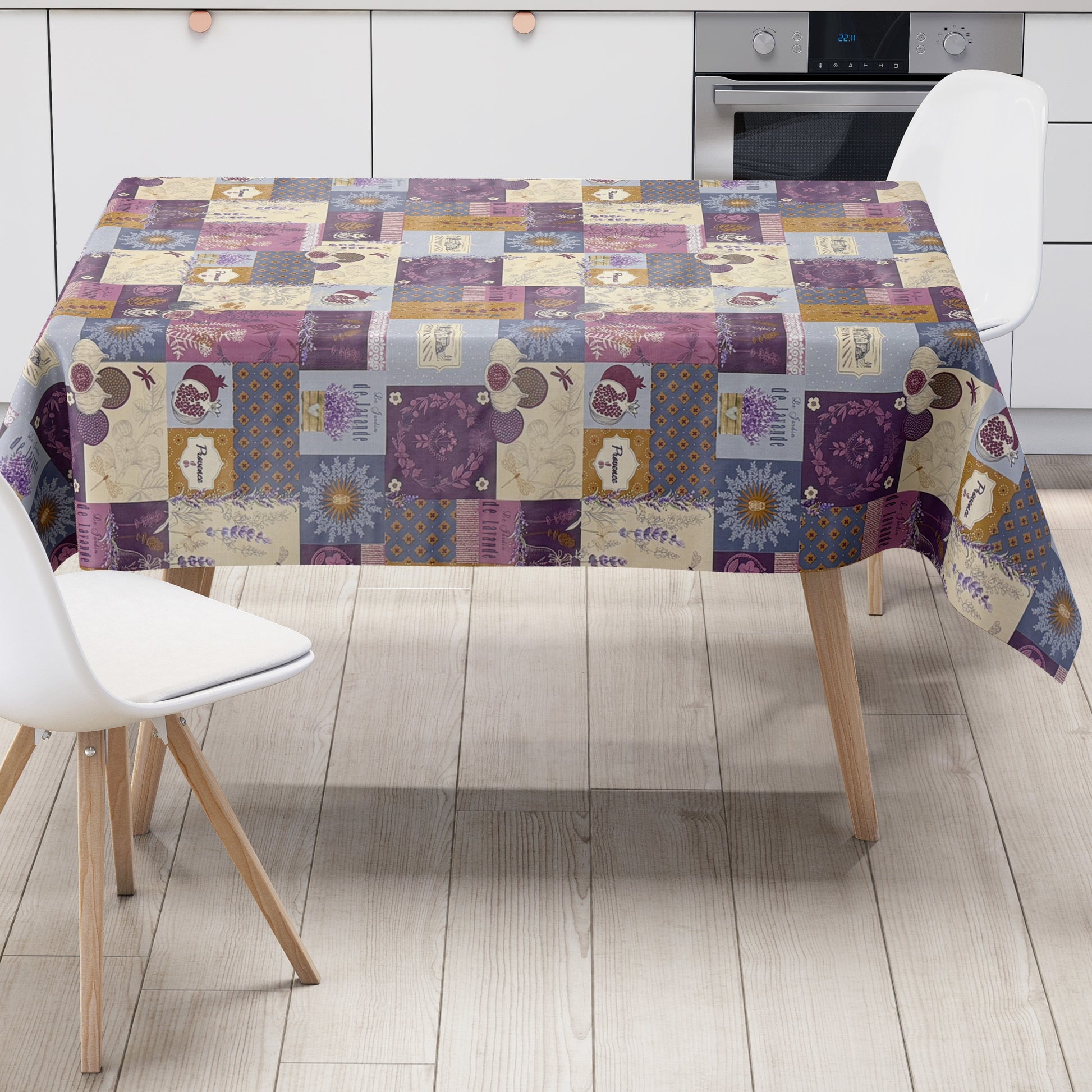 Wachstuch Tischdecke Provence lila beige Lavendel