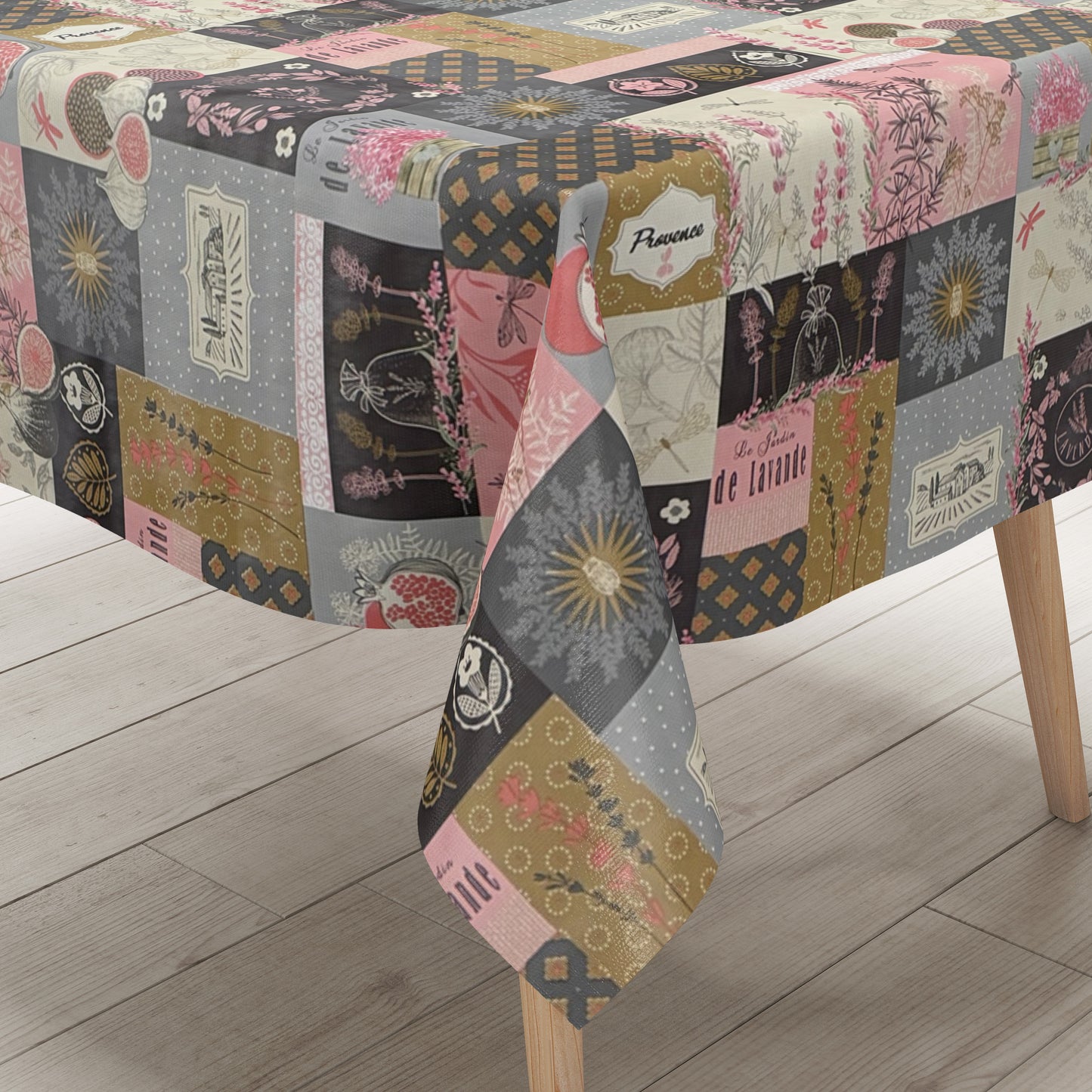 Wachstuch Tischdecke 06363-02 rosa beige Provence Lavendel Blüten eckig rund oval