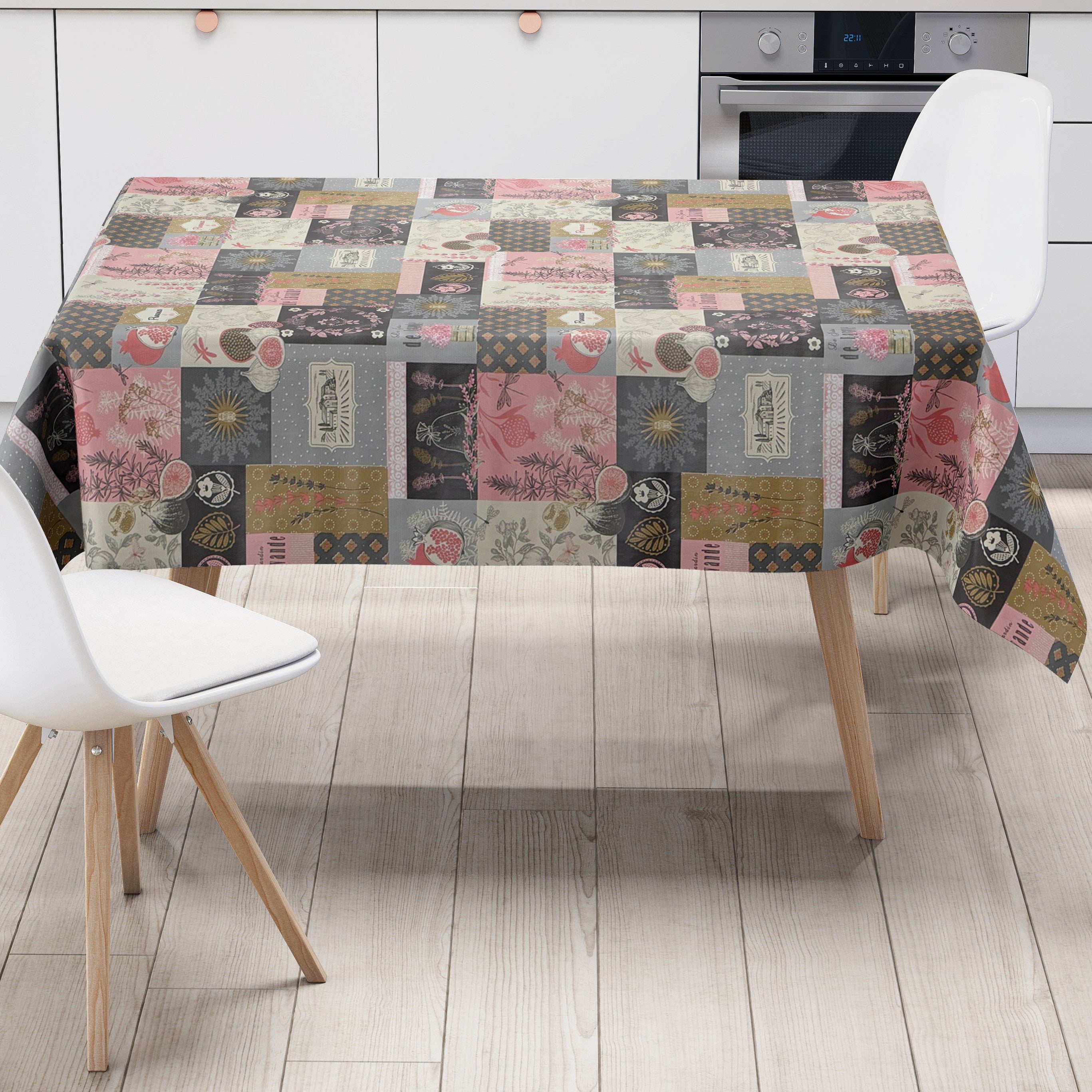 GEMITEX Tischdecke 'Provence Lavendel' – 140x140 Cm, Wasserdicht, Gewachst, Plüschig