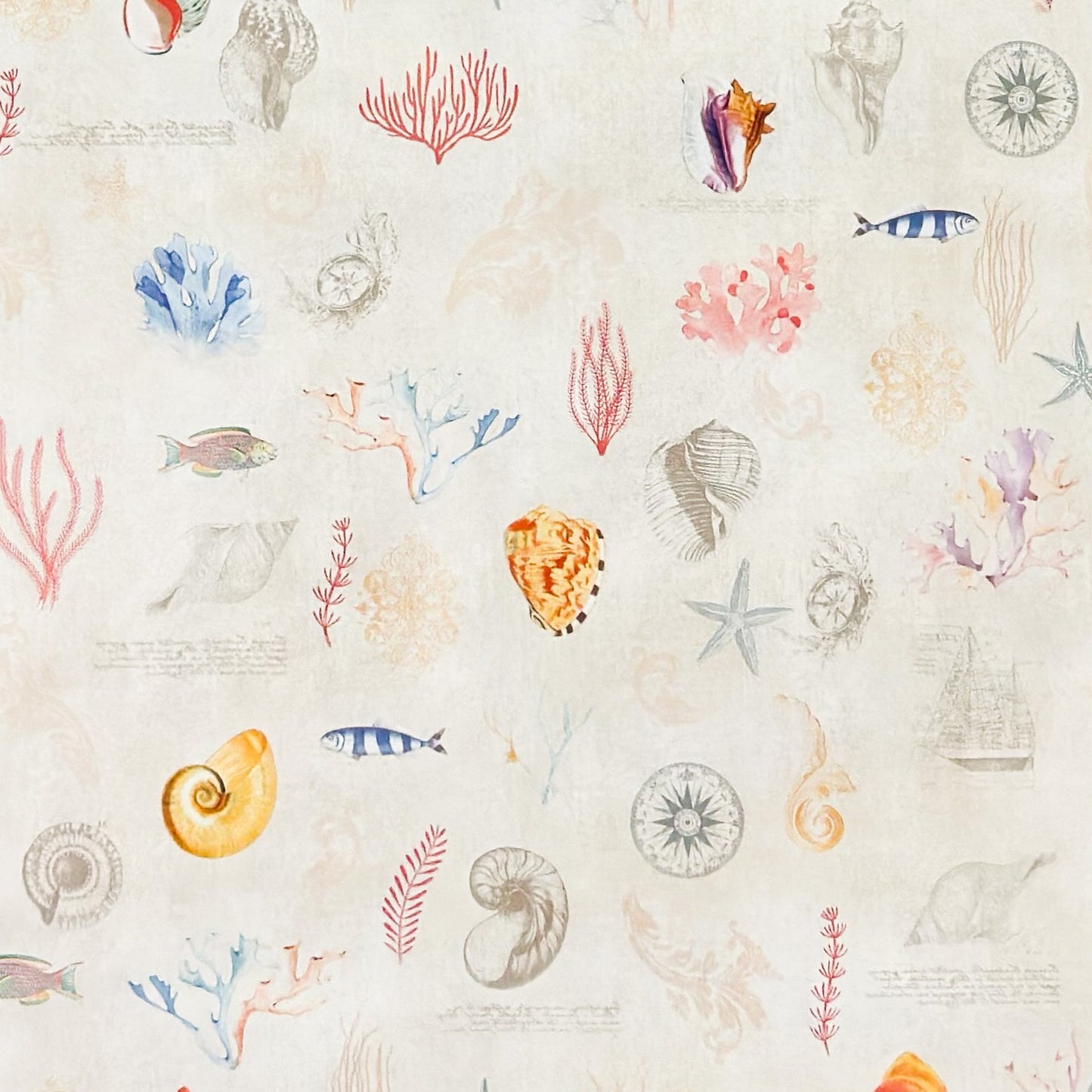 Wachstuch Tischdecke maritim Korallen Fische Seestern