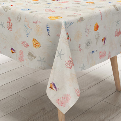 Wachstuch Tischdecke maritim Korallen Fische Seestern