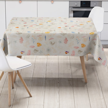 Wachstuch Tischdecke maritim Korallen Fische Seestern