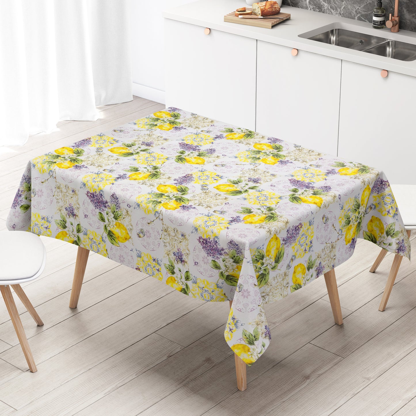 Wachstuch Tischdecke Provence Zitronen & Lavendel