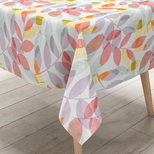 Wachstuch Tischdecke Lebendiges und Modernes Blätterdesign für eine Fröhliche Tischdekoration