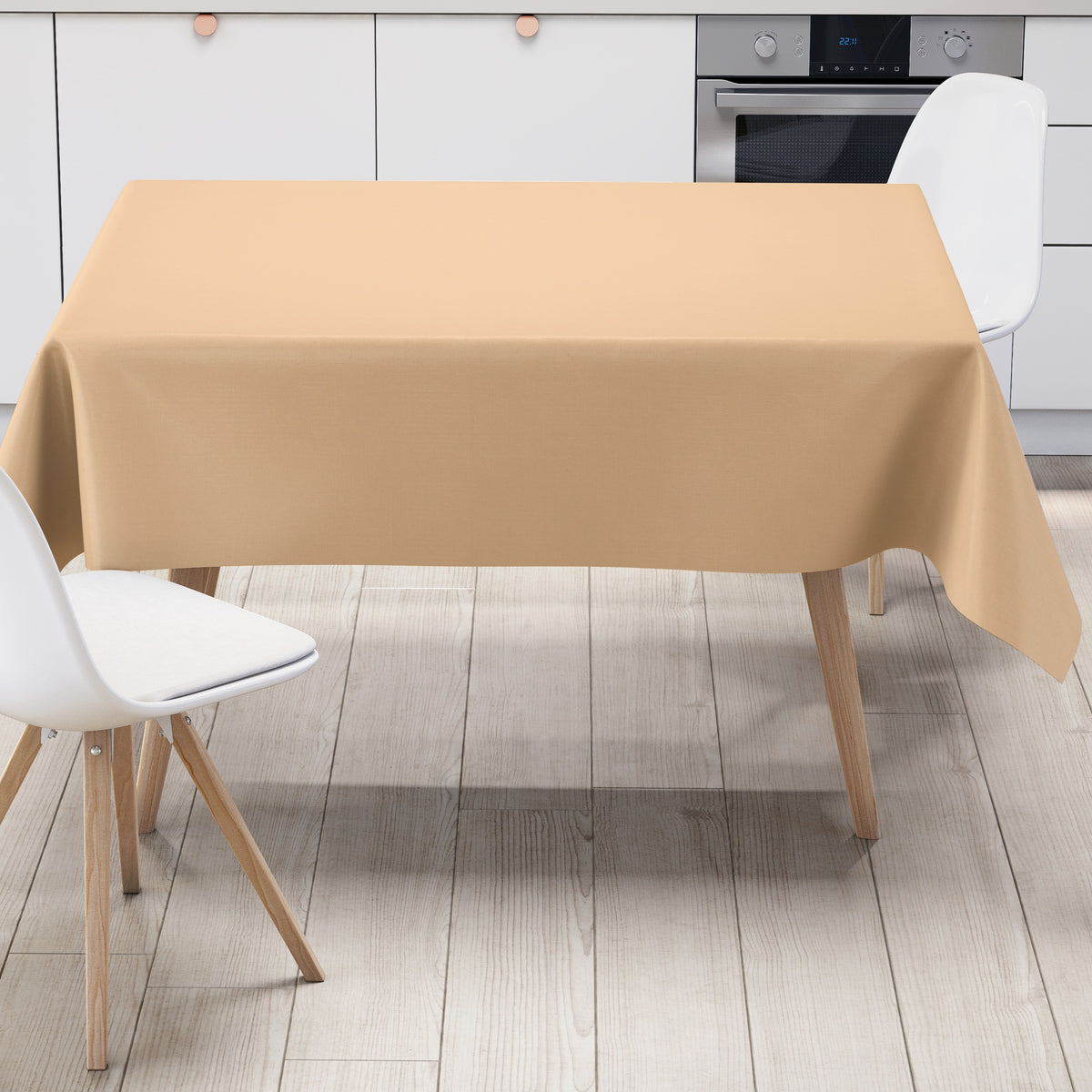 Wachstuch Tischdecke einfarbig uni apricot