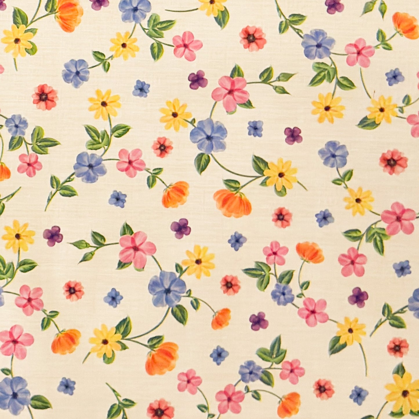 Wachstuch Tischdecke Blumenwiese beige