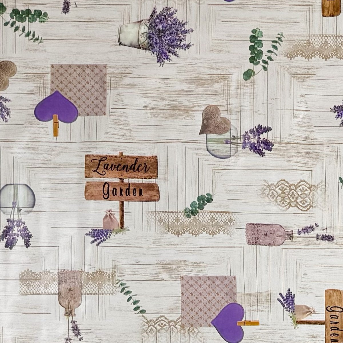 Wachstuch Tischdecke 213B Provence Lavendel Holz eckig rund oval