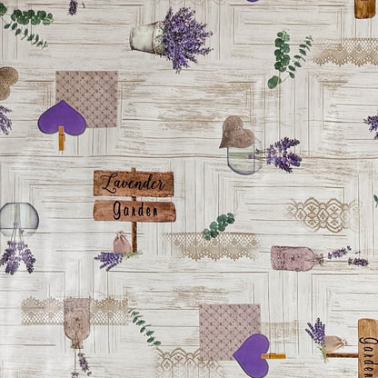 Wachstuch Tischdecke 213B Provence Lavendel Holz eckig rund oval