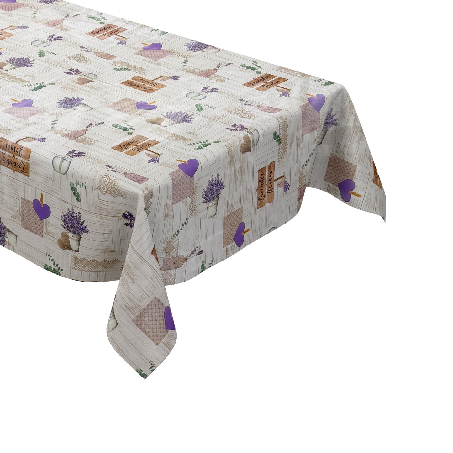 Wachstuch Tischdecke 213B Provence Lavendel Holz eckig rund oval