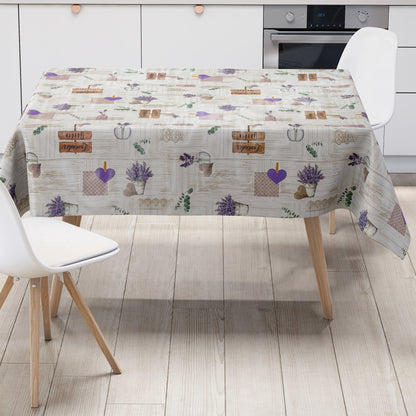 Wachstuch Tischdecke 213B Provence Lavendel Holz eckig rund oval