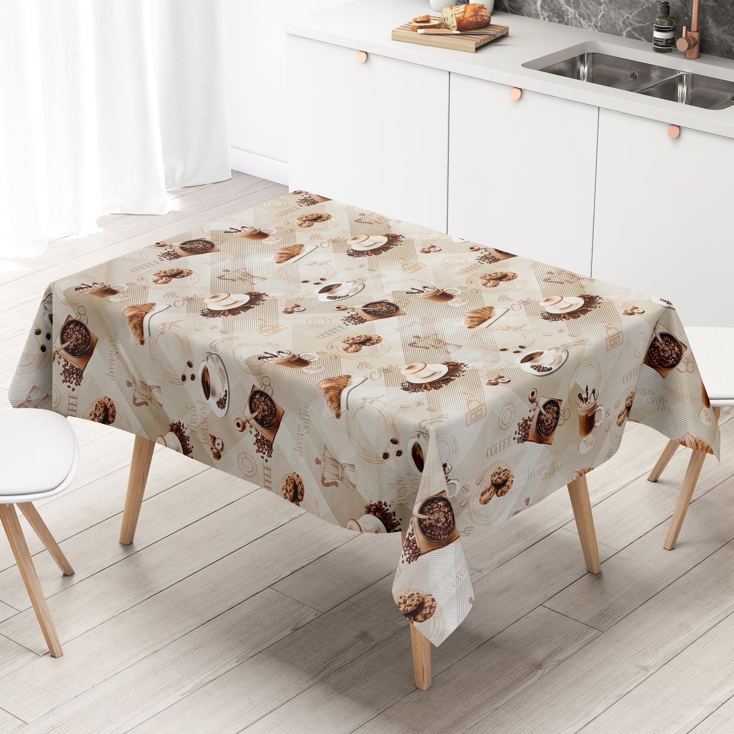 Wachstuch Tischdecke 214A Kaffee Bohnen Kaffeemotiv eckig rund oval