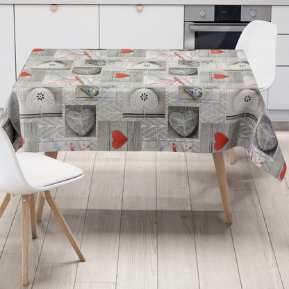 Wachstuch Tischdecke Weihanchten Herzen