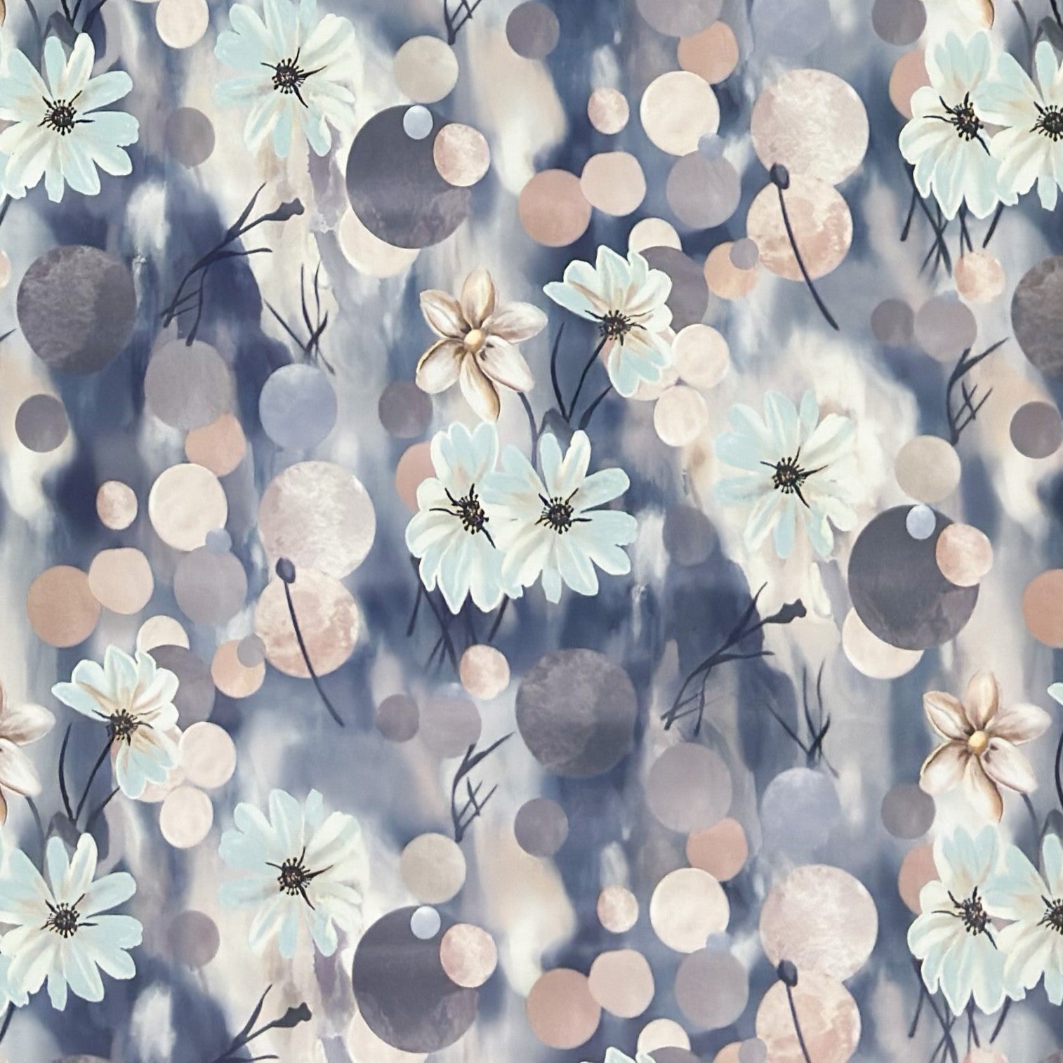 Wachstuch Tischdecke Pusteblume Blüten blau rosa