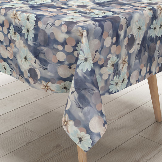 Wachstuch Tischdecke Pusteblume Blüten blau rosa