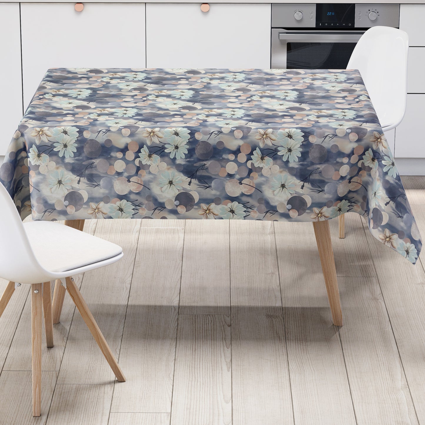 Wachstuch Tischdecke Pusteblume Blüten blau rosa