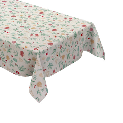Wachstuch Tischdecke Weihnachten Tannenzapfen und Weihnachtskugeln