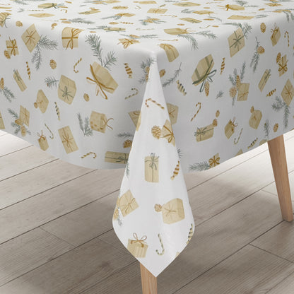 Wachstuch Tischdecke Weihnachten X-Mas Geschenke