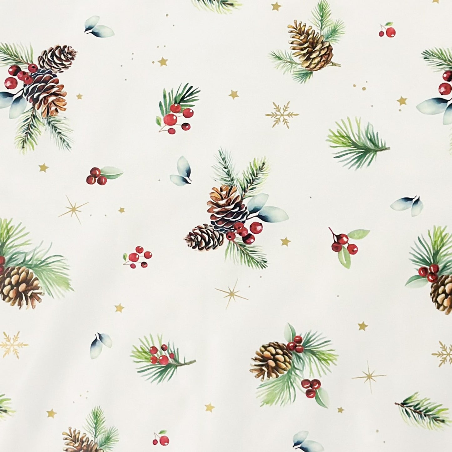 Wachstuch Tischdecke Weihnachten Tannenzapfen Sterne 