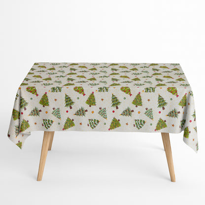 Tischdecke beschichtete Baumwolle Weihnachten Tannenbaum