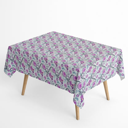 Jacquard Tischdecke aus beschichteter Baumwolle mit Fleckenschutz ARCHIE101 hellblau im Boho-Stil eckig rund oval
