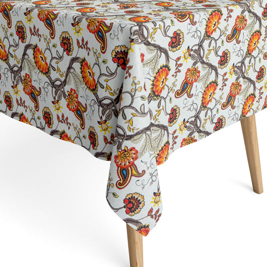 fleckenabweisende beschichtete Baumwoll Tischdecke Boho in beige