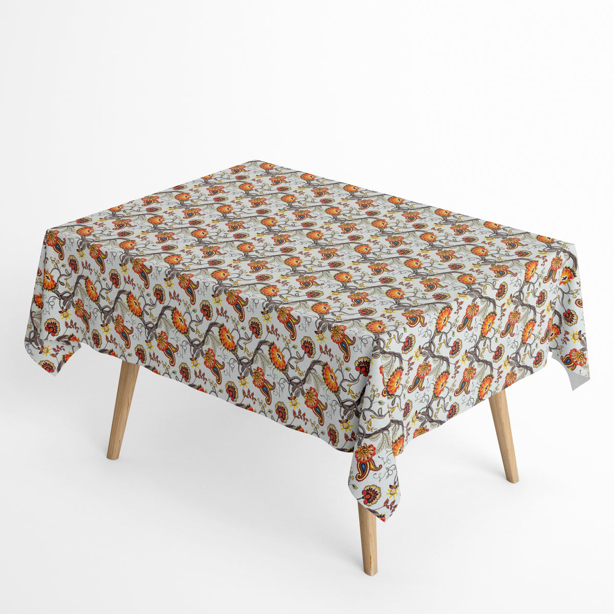 fleckenabweisende beschichtete Baumwoll Tischdecke Boho in beige