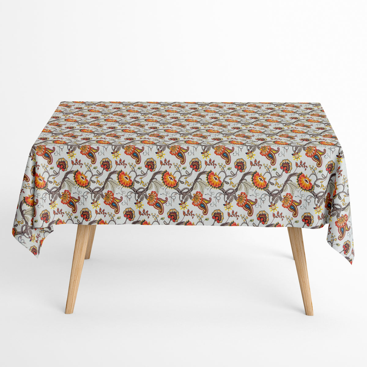 fleckenabweisende beschichtete Baumwoll Tischdecke Boho in beige