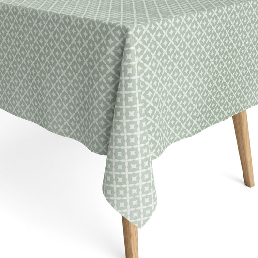 Jacquard Tischdecke aus beschichteter Baumwolle mit Fleckenschutz EcoNova AURORA VERDE mintgrün Ornamente eckig rund oval