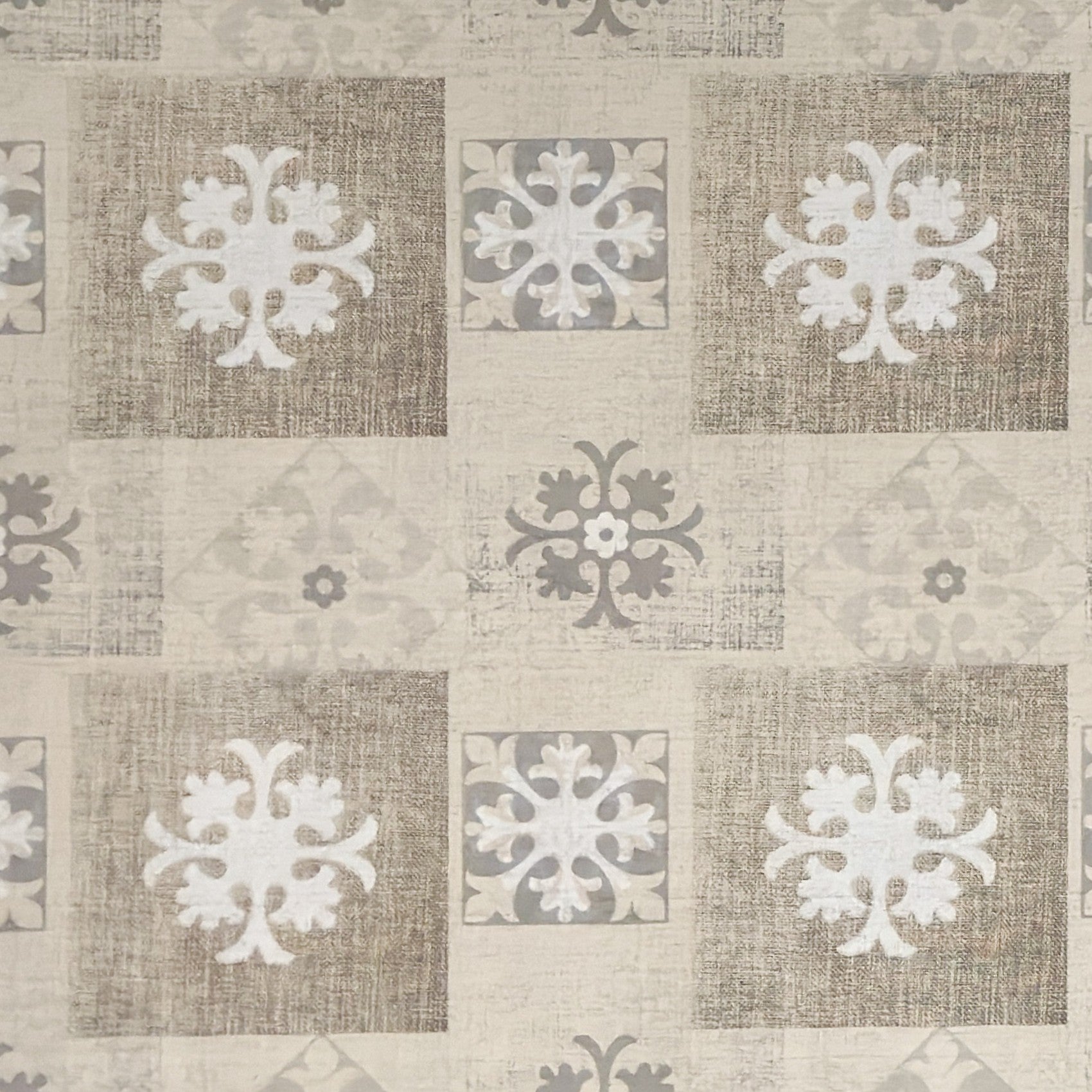 Wachstuch Tischdecke Ornamente beige
