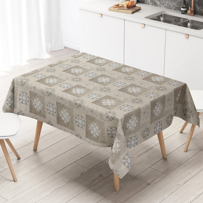 Wachstuch Tischdecke Ornamente beige