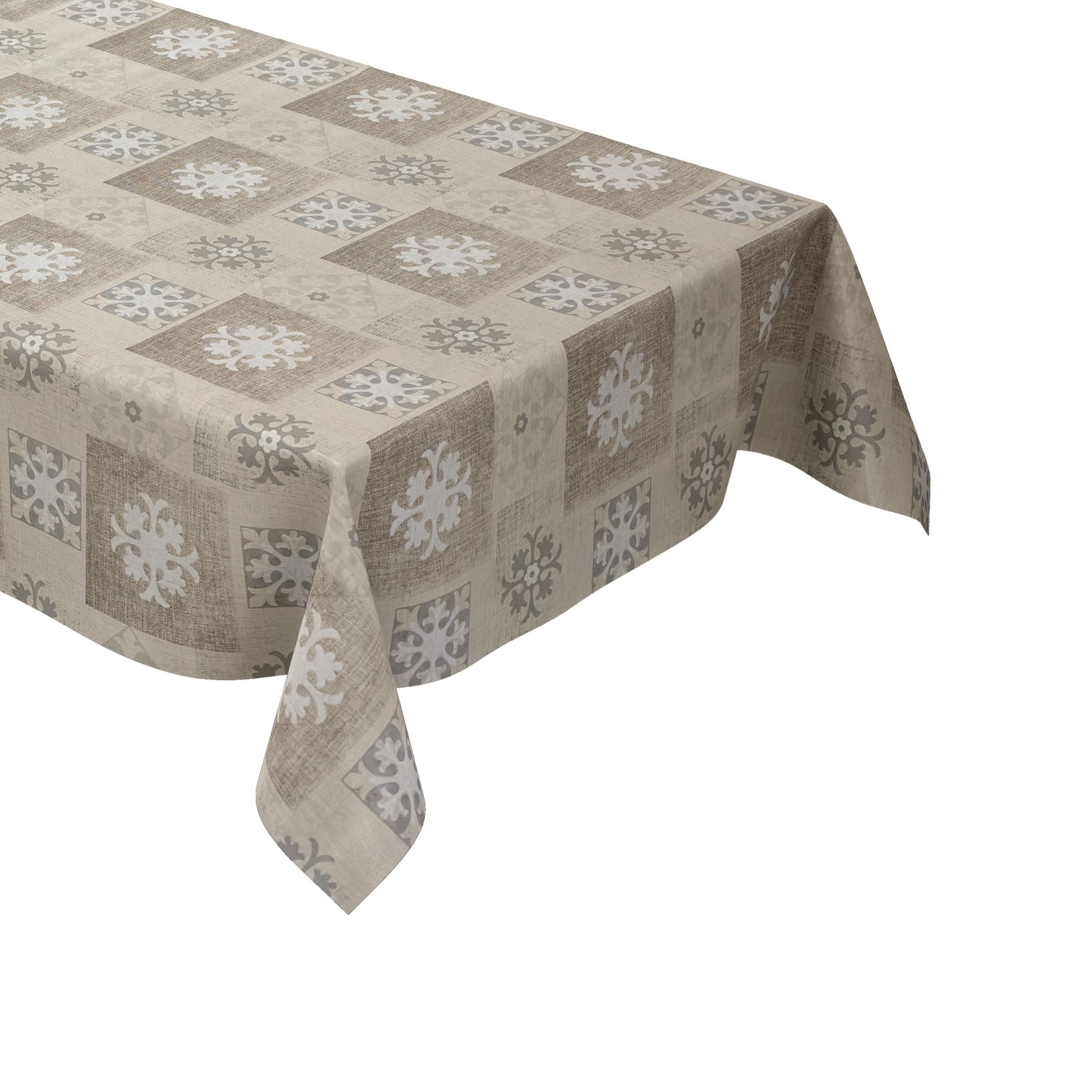 Wachstuch Tischdecke Ornamente beige