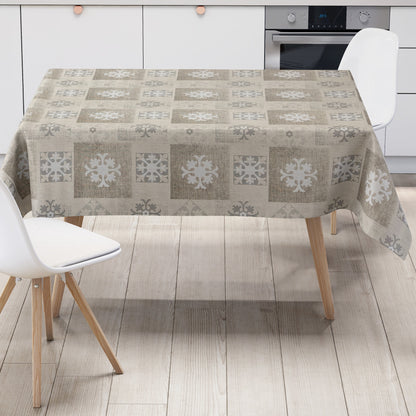Wachstuch Tischdecke Ornamente beige
