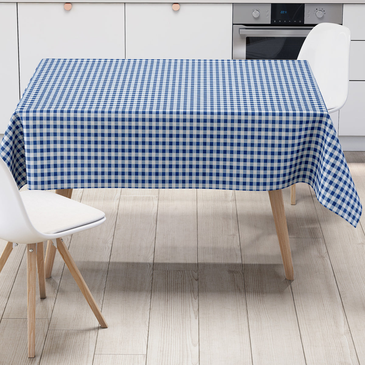 Wachstuch Tischdecke B1567-02 blau vichy kariert Karo Landhaus eckig r –