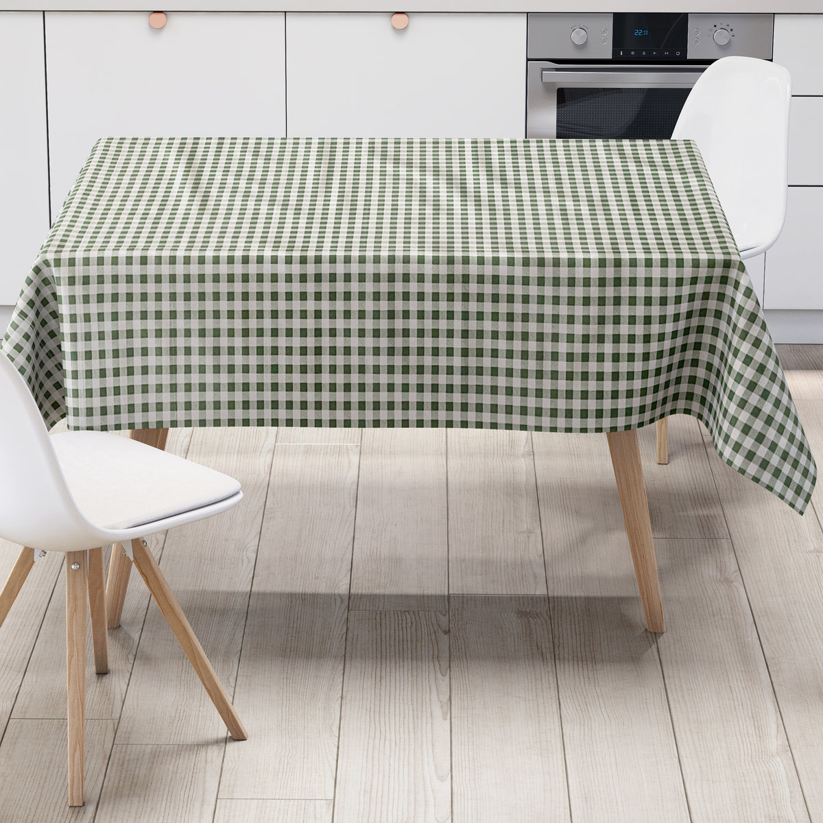 WNINK Einweg-Tischdecken Aus Kunststoff – Grün-weiß Kariert, Wasserdicht, 137 X 274 Cm, 3 Stück, Für
