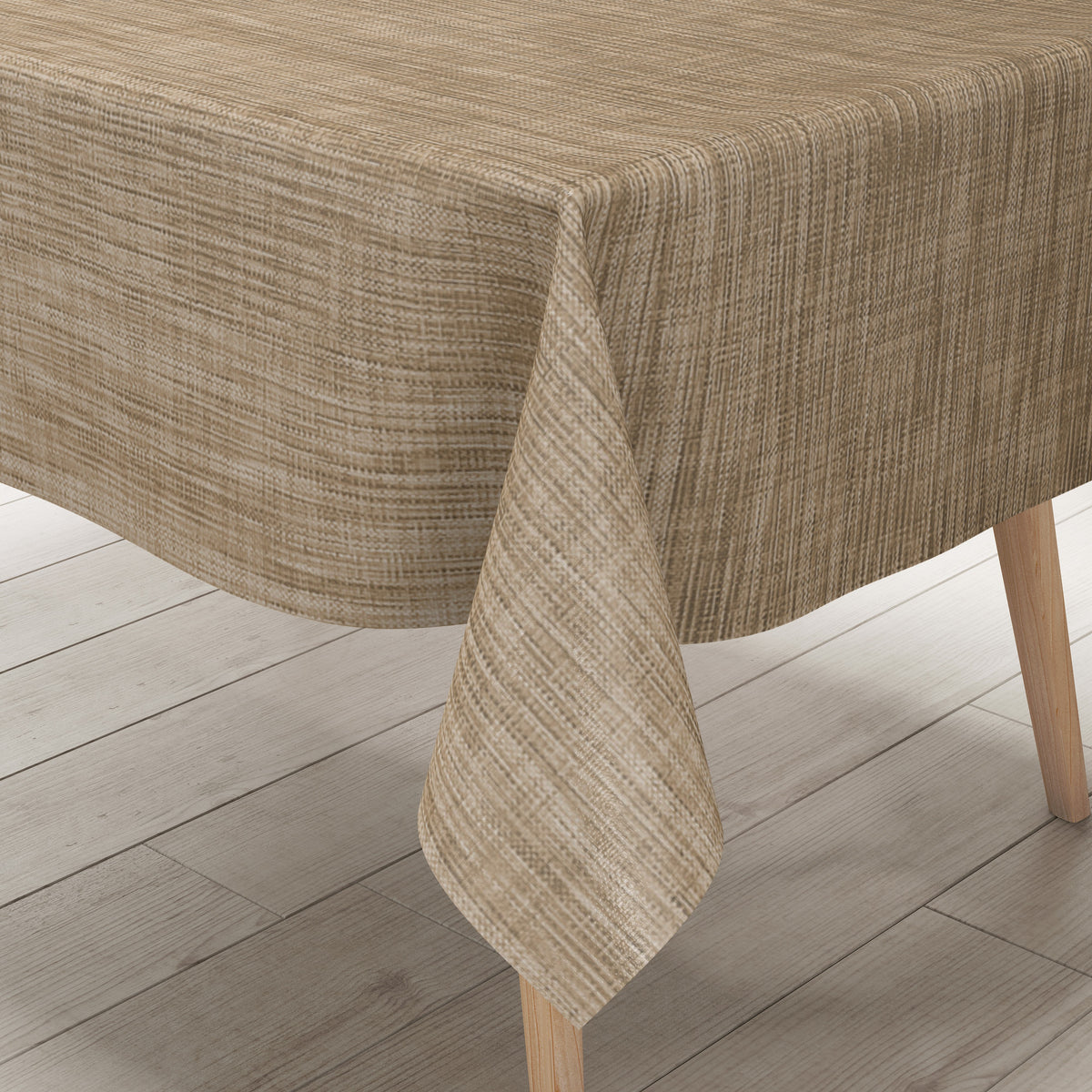 Wachstuch Tischdecke B1778-01 beige Leinenoptik eckig rund oval –