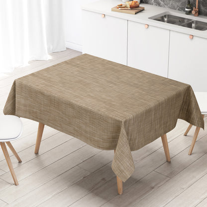 Wachstuch Tischdecke Leinenoptik beige