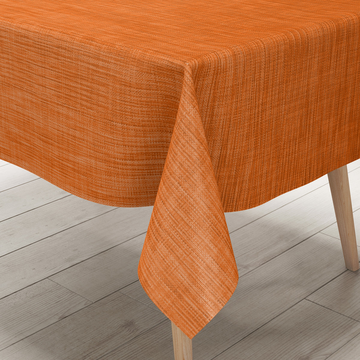 Wachstuch Tischdecke B1778-03 orange terrakotta Leinenoptik eckig rund –