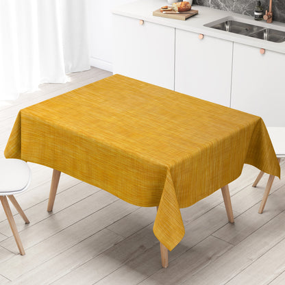 Wachstuch Tischdecke Leinenoptik currygelb
