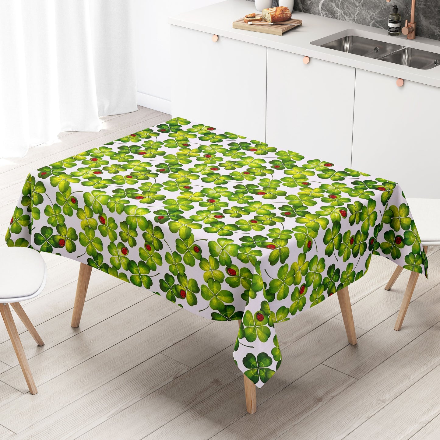 Wachstuchrolle Meterware Rollenware B3907-01 Kleeblätter Marienkäfer Klee
