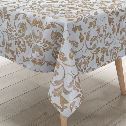 Wachstuch Tischdecke Barocke Linien Kupfer