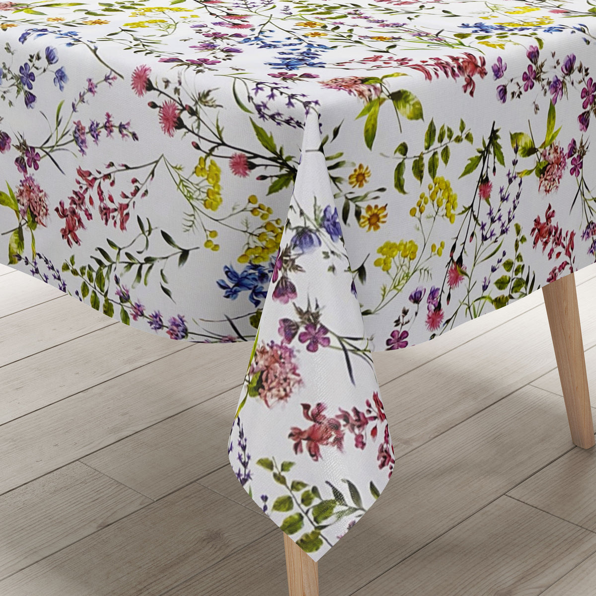 Wachstuch Tischdecke 160 cm Breite Übergröße B4033-01 Blumenwiese ecki –