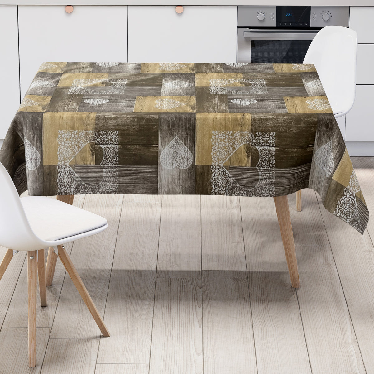Wachstuch Tischdecke B4044-01 Holzoptik Dielen Alm eckig rund oval Met –